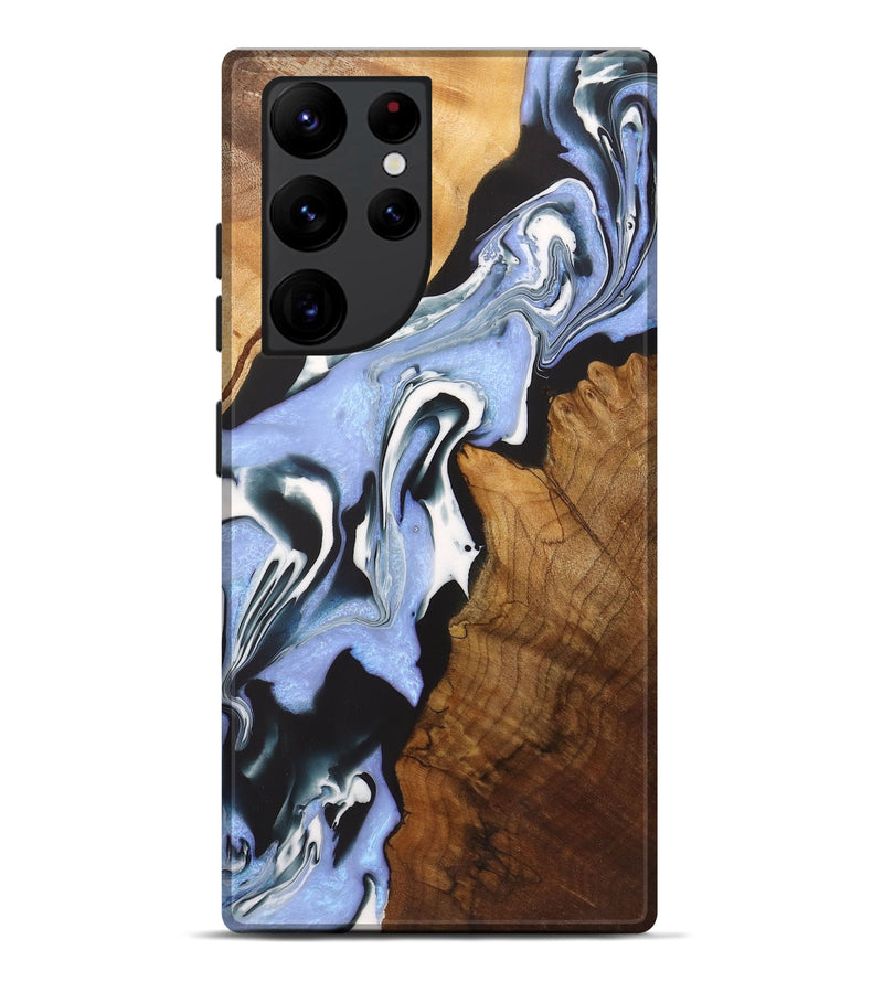 Galaxy S22 Ultra Wood+Resin Live Edge Phone Case - Eli (Blue, 721141)