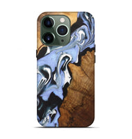 iPhone 13 Pro Wood+Resin Live Edge Phone Case - Eli (Blue, 721141)