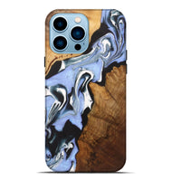 iPhone 14 Pro Max Wood+Resin Live Edge Phone Case - Eli (Blue, 721141)