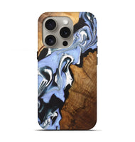 iPhone 16 Pro Wood+Resin Live Edge Phone Case - Eli (Blue, 721141)