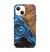 iPhone 14 Wood+Resin Live Edge Phone Case - Kimora (Blue, 721143)