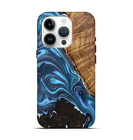 iPhone 15 Pro Wood+Resin Live Edge Phone Case - Kimora (Blue, 721143)