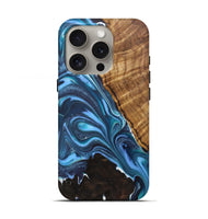 iPhone 16 Pro Wood+Resin Live Edge Phone Case - Kimora (Blue, 721143)