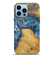 iPhone 14 Pro Max Wood+Resin Live Edge Phone Case - Cleo (Blue, 721145)