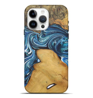 iPhone 15 Pro Max Wood+Resin Live Edge Phone Case - Cleo (Blue, 721145)