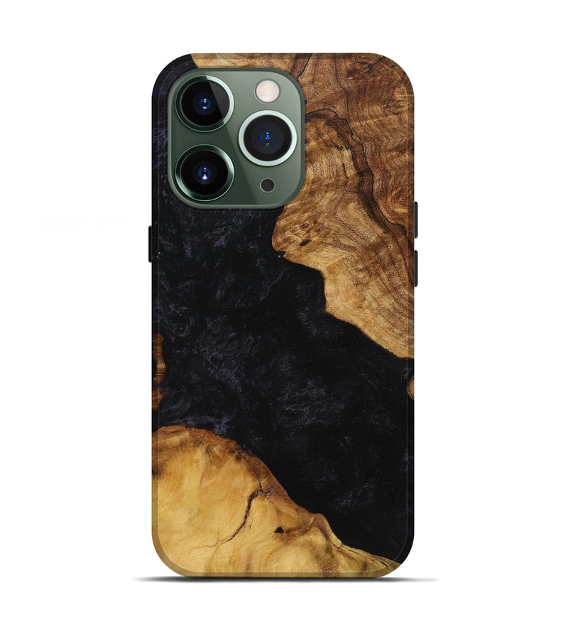 iPhone 13 Pro Wood+Resin Live Edge Phone Case - Otis (Pure Black, 721159)