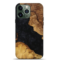 iPhone 13 Pro Max Wood+Resin Live Edge Phone Case - Otis (Pure Black, 721159)