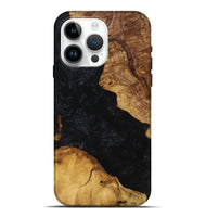 iPhone 15 Pro Max Wood+Resin Live Edge Phone Case - Otis (Pure Black, 721159)