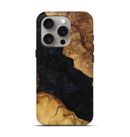 iPhone 16 Pro Wood+Resin Live Edge Phone Case - Otis (Pure Black, 721159)