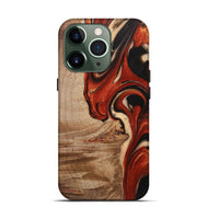 iPhone 13 Pro Wood+Resin Live Edge Phone Case - Alma (Red, 721161)