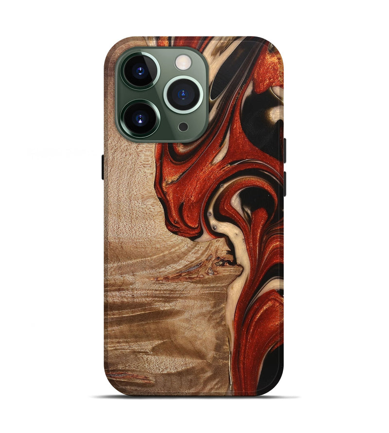 iPhone 13 Pro Wood+Resin Live Edge Phone Case - Alma (Red, 721161)