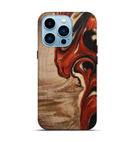 iPhone 14 Pro Wood+Resin Live Edge Phone Case - Alma (Red, 721161)