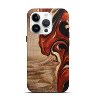 iPhone 15 Pro Wood+Resin Live Edge Phone Case - Alma (Red, 721161)