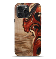 iPhone 16 Pro Max Wood+Resin Live Edge Phone Case - Alma (Red, 721161)