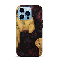 iPhone 14 Pro Wood+Resin Live Edge Phone Case - Caiden (Red, 721162)