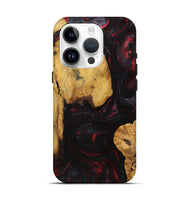 iPhone 15 Pro Wood+Resin Live Edge Phone Case - Caiden (Red, 721162)