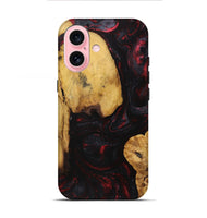 iPhone 16 Wood+Resin Live Edge Phone Case - Caiden (Red, 721162)