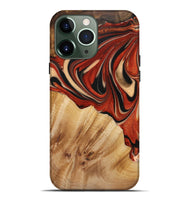 iPhone 13 Pro Max Wood+Resin Live Edge Phone Case - Troy (Red, 721164)