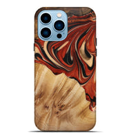 iPhone 14 Pro Max Wood+Resin Live Edge Phone Case - Troy (Red, 721164)