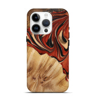 iPhone 15 Pro Wood+Resin Live Edge Phone Case - Troy (Red, 721164)