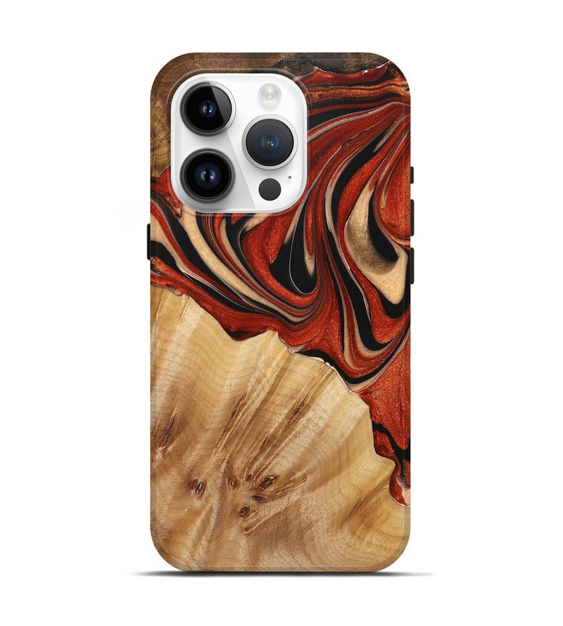 iPhone 15 Pro Wood+Resin Live Edge Phone Case - Troy (Red, 721164)