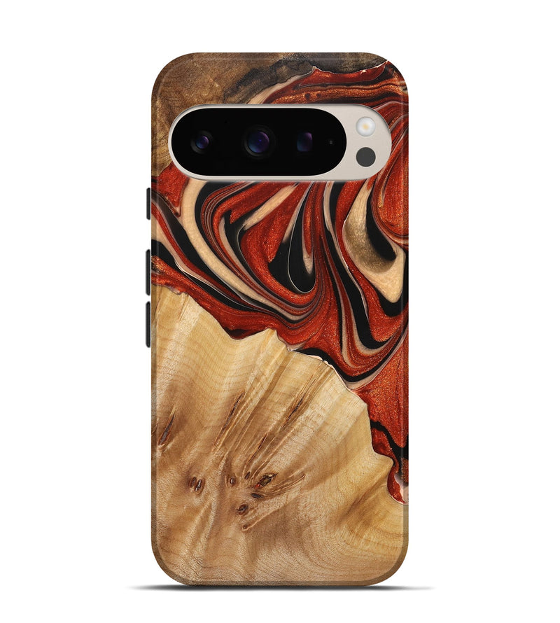 Pixel 9 Pro Wood+Resin Live Edge Phone Case - Troy (Red, 721164)