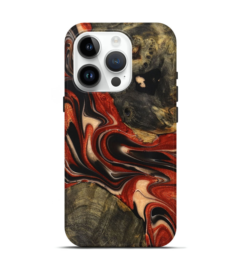 iPhone 15 Pro Wood+Resin Live Edge Phone Case - Everleigh (Red, 721165)