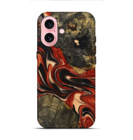 iPhone 16 Wood+Resin Live Edge Phone Case - Everleigh (Red, 721165)