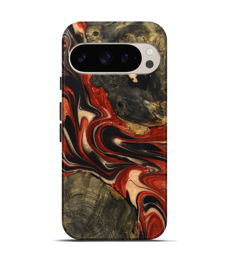 Pixel 9 Pro Wood+Resin Live Edge Phone Case - Everleigh (Red, 721165)