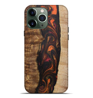 iPhone 13 Pro Max Wood+Resin Live Edge Phone Case - Alexis (Red, 721166)