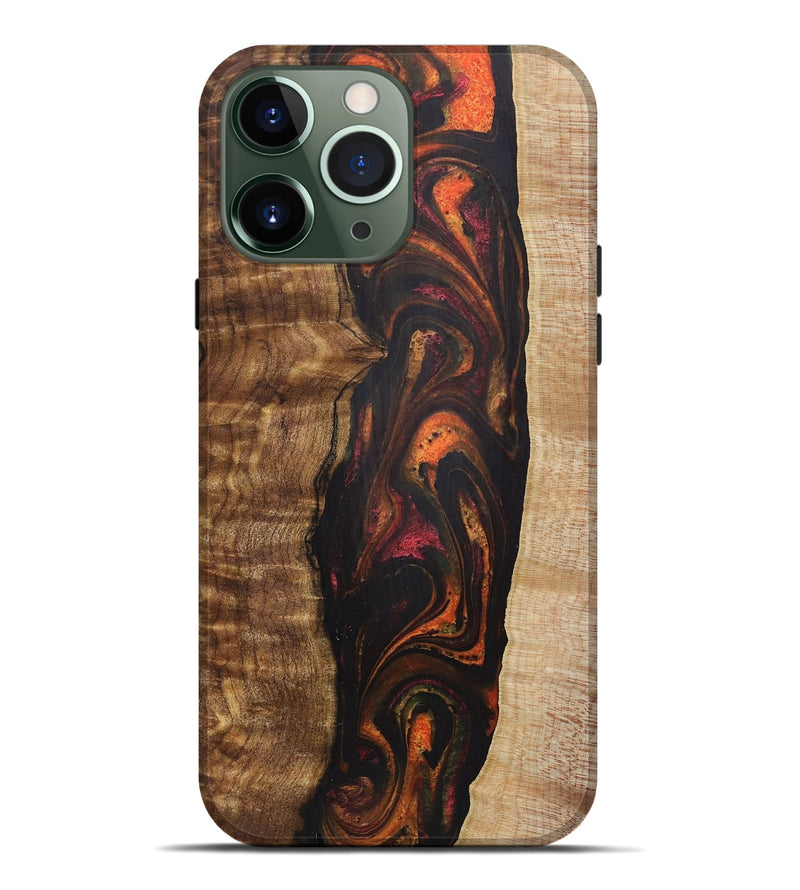 iPhone 13 Pro Max Wood+Resin Live Edge Phone Case - Alexis (Red, 721166)