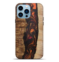 iPhone 14 Pro Max Wood+Resin Live Edge Phone Case - Alexis (Red, 721166)