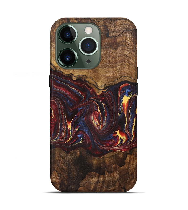 iPhone 13 Pro Wood+Resin Live Edge Phone Case - Daphne (Red, 721168)