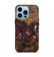 iPhone 14 Pro Wood+Resin Live Edge Phone Case - Daphne (Red, 721168)