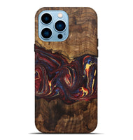 iPhone 14 Pro Max Wood+Resin Live Edge Phone Case - Daphne (Red, 721168)