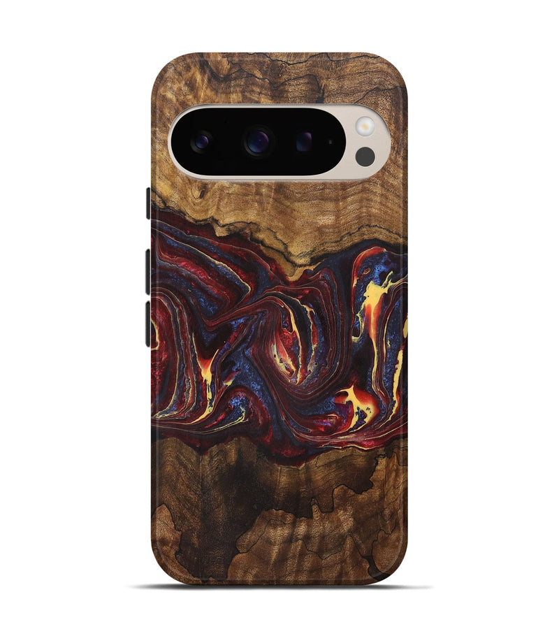 Pixel 9 Pro Wood+Resin Live Edge Phone Case - Daphne (Red, 721168)