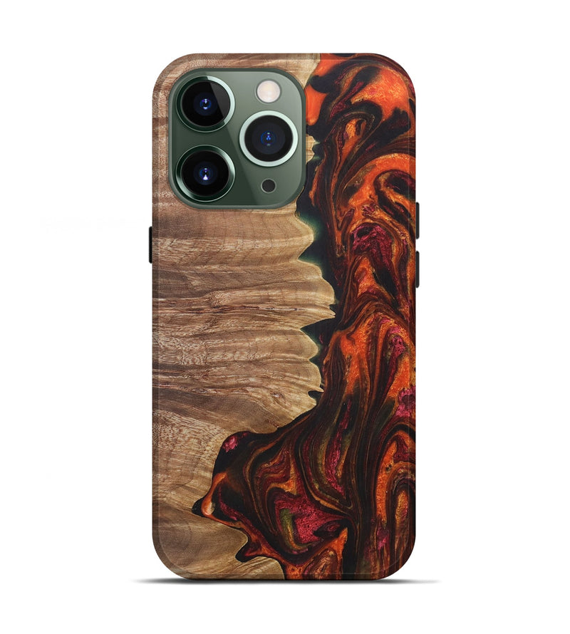 iPhone 13 Pro Wood+Resin Live Edge Phone Case - Madelyn (Red, 721169)