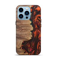 iPhone 14 Pro Wood+Resin Live Edge Phone Case - Madelyn (Red, 721169)