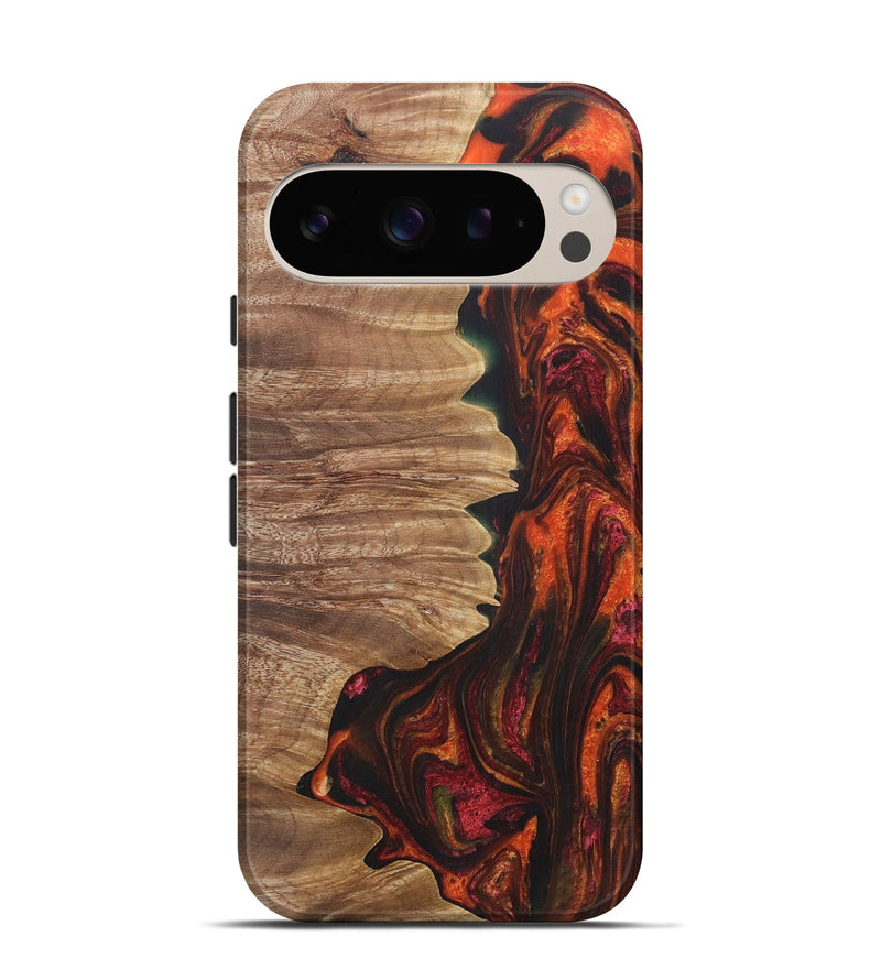 Pixel 9 Pro Wood+Resin Live Edge Phone Case - Madelyn (Red, 721169)