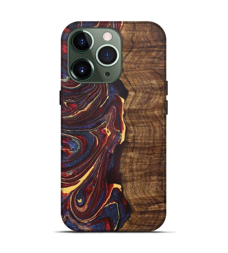 iPhone 13 Pro Wood+Resin Live Edge Phone Case - Kingston (Red, 721170)