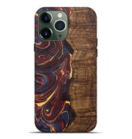 iPhone 13 Pro Max Wood+Resin Live Edge Phone Case - Kingston (Red, 721170)