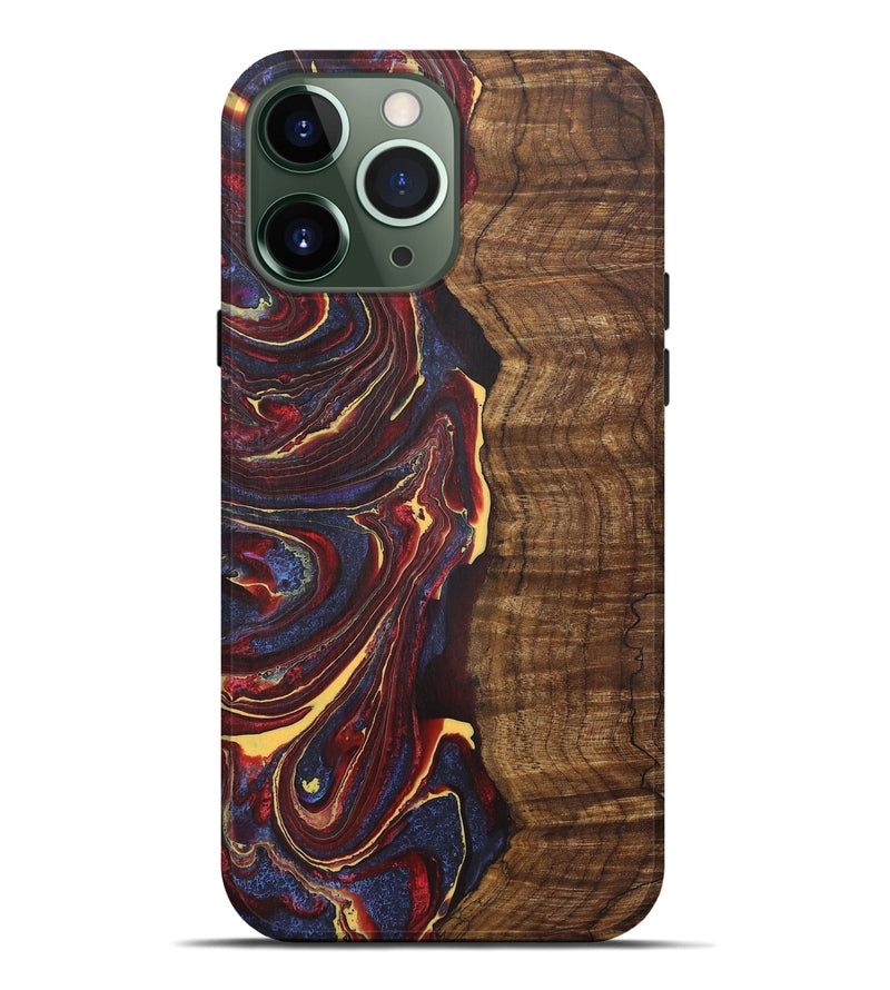 iPhone 13 Pro Max Wood+Resin Live Edge Phone Case - Kingston (Red, 721170)