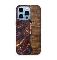 iPhone 14 Pro Wood+Resin Live Edge Phone Case - Kingston (Red, 721170)