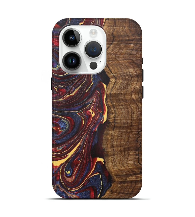 iPhone 15 Pro Wood+Resin Live Edge Phone Case - Kingston (Red, 721170)