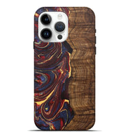 iPhone 15 Pro Max Wood+Resin Live Edge Phone Case - Kingston (Red, 721170)