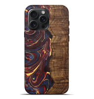 iPhone 16 Pro Max Wood+Resin Live Edge Phone Case - Kingston (Red, 721170)