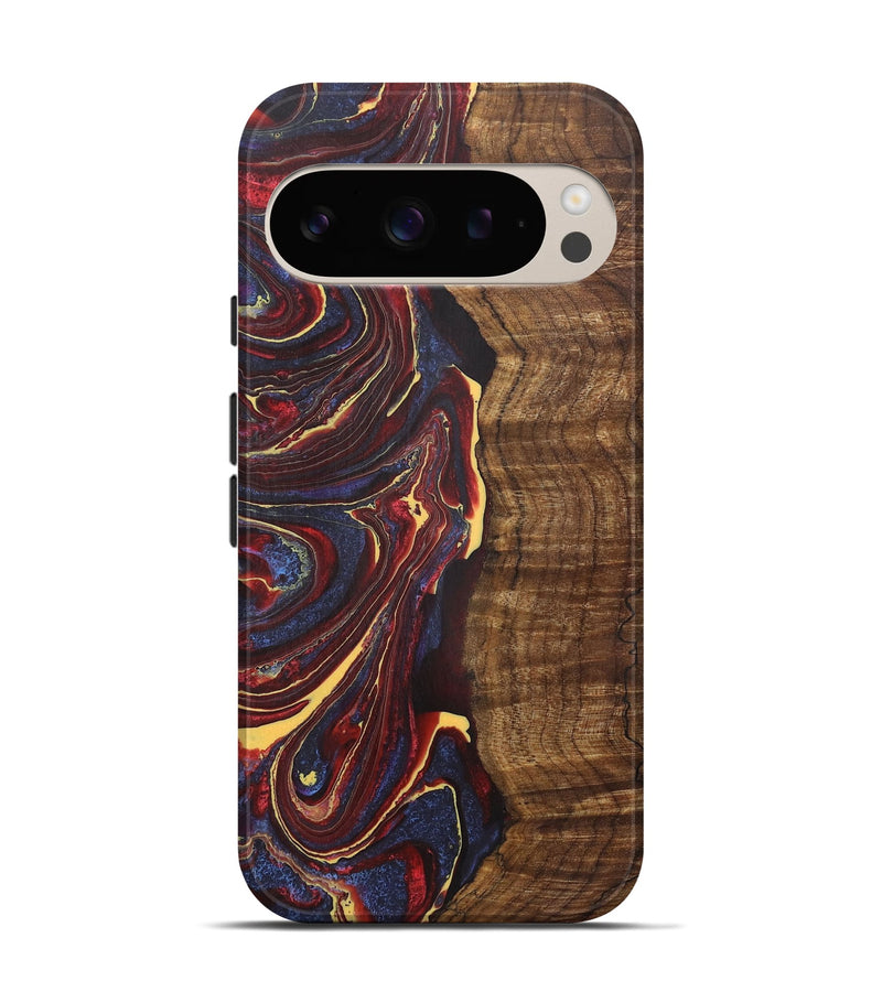 Pixel 9 Pro Wood+Resin Live Edge Phone Case - Kingston (Red, 721170)