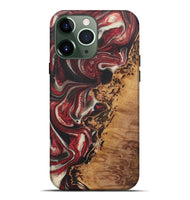 iPhone 13 Pro Max Wood+Resin Live Edge Phone Case - Ezra (Red, 721171)