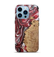 iPhone 14 Pro Wood+Resin Live Edge Phone Case - Brent (Red, 721172)