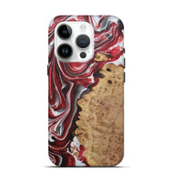 iPhone 15 Pro Wood+Resin Live Edge Phone Case - Brent (Red, 721172)